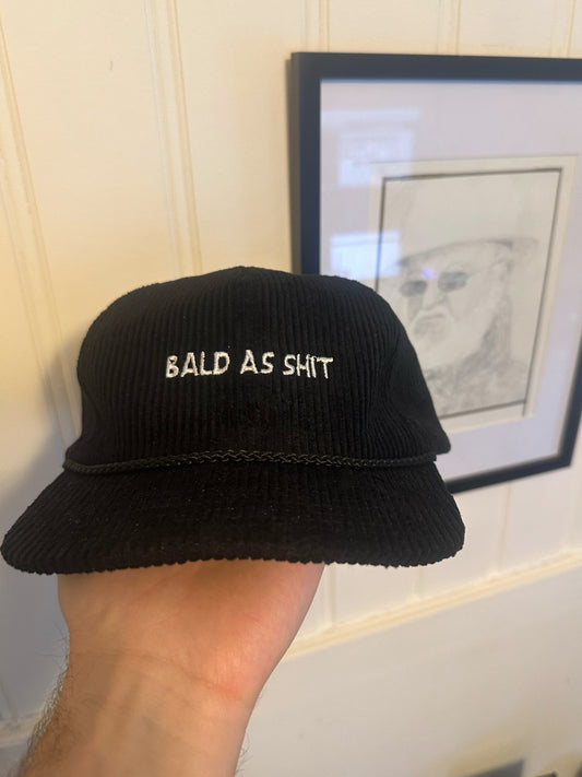 *NEW* Black Corduroy Bald as Shit Hat